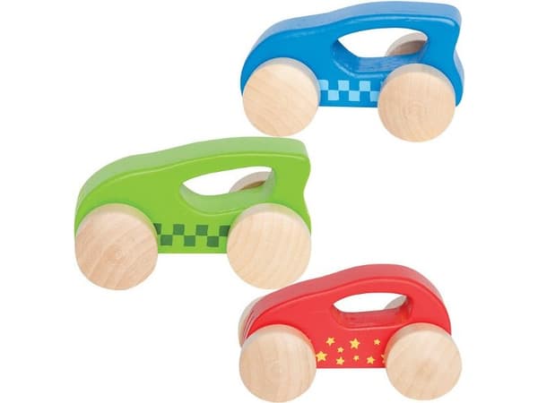 HAPE little wooden auto, 4 assort., E0057