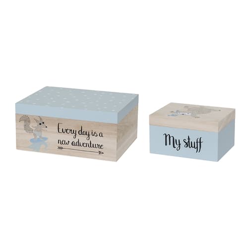 Förvaringsaskar 2-pack, Blå, Bloomingville