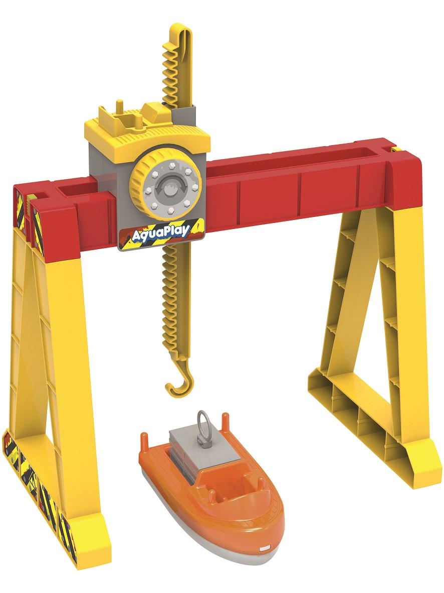 Lastkran med containerbåt, AquaPlay