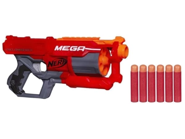 Nerf Nerf N-Strike Elite Mega CycloneShock Blaster, 8 År, Pojke/flicka, Grå, Orange, Röd, 23 m, 1 styck, 6 styck