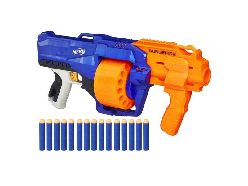 Nerf Elite Surgefire, Leksaksautomatkarbin, 8 År, Pojke, Blå, Orange, Vit, Nerf N-Strike, 27 m