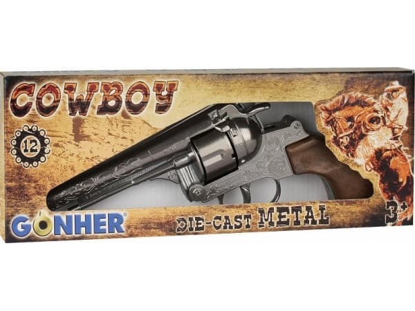 GONHER 122/0 METAL COWBOY REVOLVER 12 CARTRIDGES