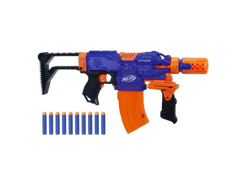 Hasbro Elite Stryfe CQ 10, Leksaksblaster, 8 År, Pojke/flicka, Svart, Blå, Orange, 27 m, 1,5 V