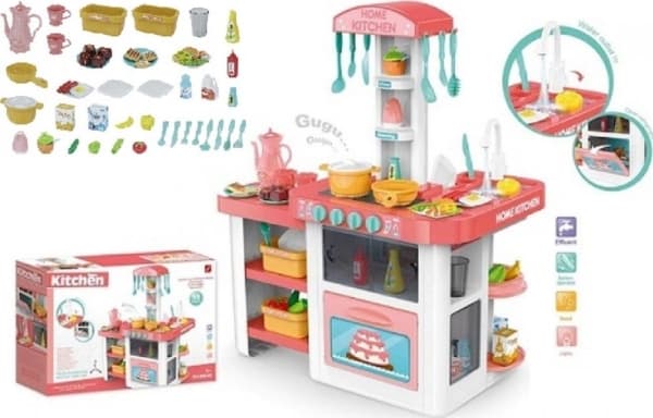 Norimpex Pink kitchen with batteries, with water NO-1002258