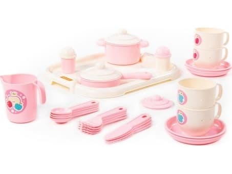 Polesie 80493 A set of housekeeping dishes for 4 people, 29 pcs. in the grid