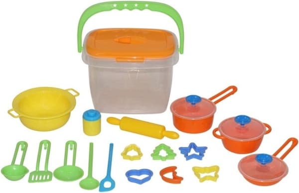 Polesie Polesie 56 627 Cookware, (Bucket) -Kitchen Set Toys-20-Pieces, Multi Color
