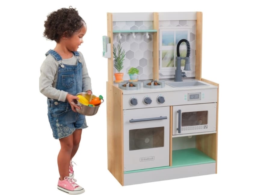KidKraft Let's Cook Træ Legekøkken til børn, Natural