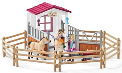 Schleich Hästbox med arabhästar och hästskötare 42369