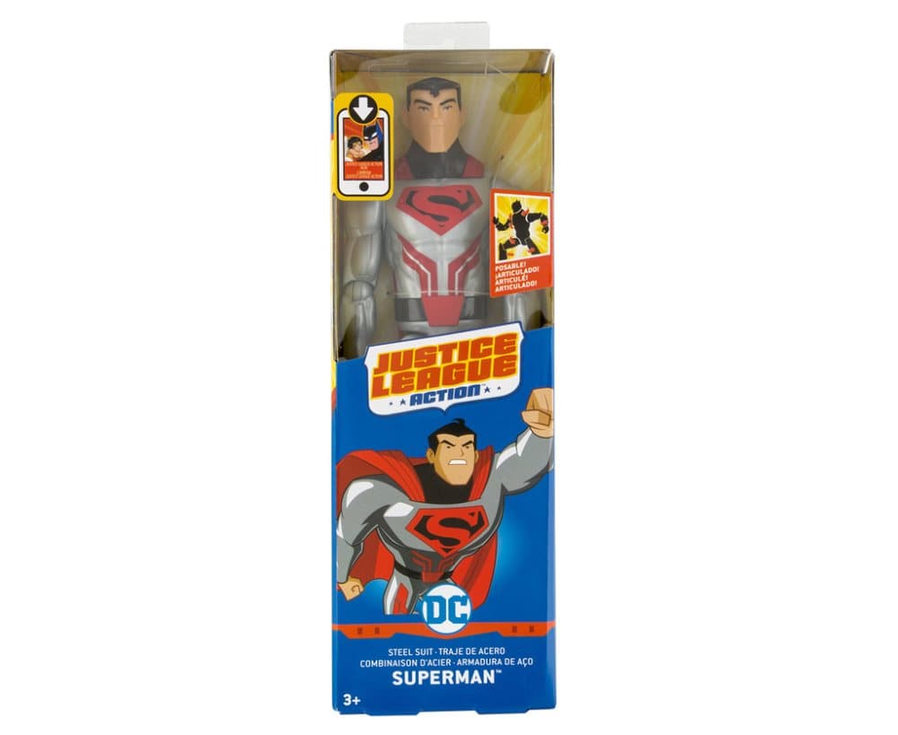 DC Comics Justice League Superman Stålmannen Steel Suit Actionfigur 30cm