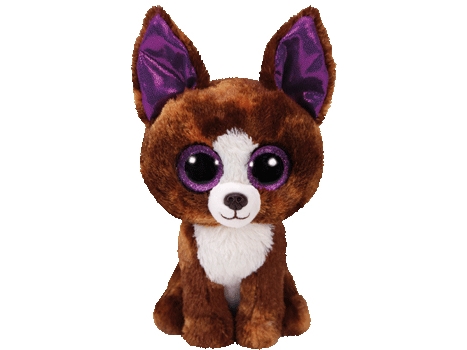 Bild av TY Dexter, toydog - brown, purple and white - 3 years, Beanie Boo, 24cm