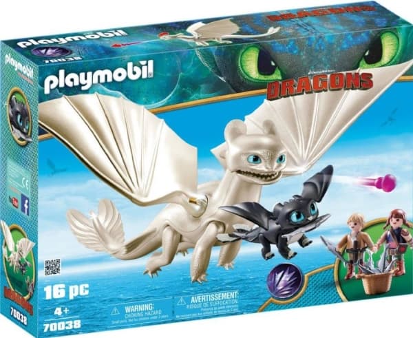 Playmobil Dragons Light Fury with Baby Dragon and Children, 4 år, Gutt/Jente, Flerfarget, 16 stykker