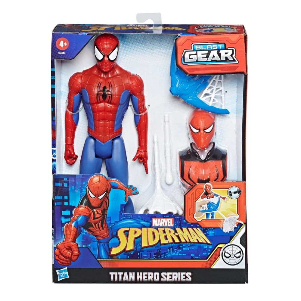 Marvel Spider-Man Titan Hero Figure Spindelmannen Med Blast Gear Louncher
