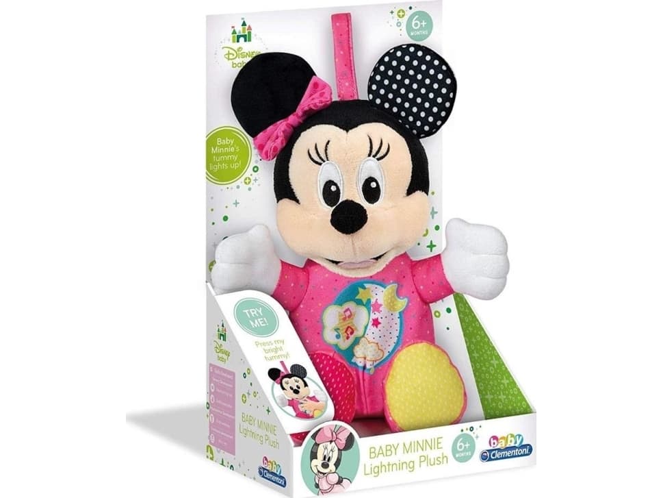 Clementoni Baby Minnie Lightin Plush, Leksaksdjur, Multifärg, Plysch, 1 År, Musse Pigg, Minnie
