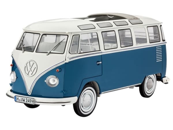 Revell Volkswagen T1 Samba, Assembly kit, Bus model, 1:16, Volkswagen T1 Samba, 223 pc(s), Blue, White