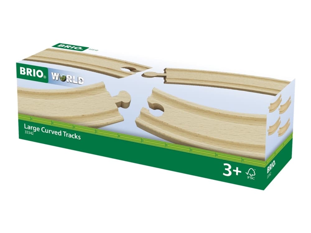 BRIO World - Large Curved Track for Railway (paket om 4)
