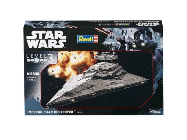 Revell Modellbausatz Star Wars Imperial Star Destroyer im Maßstab 1:12300, Level 3, originalgetreue Nachbildung mit vielen Details, einfaches Kleben