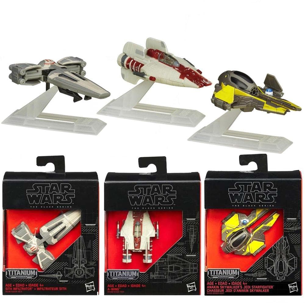 3-Pack Star Wars The Black Series Titanium Metall Rumskibe No.20/21/22