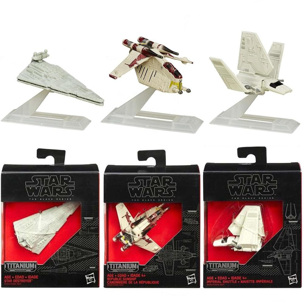 3-Pack Star Wars The Black Series Titanium Metall Rumskibe No.23/24/25
