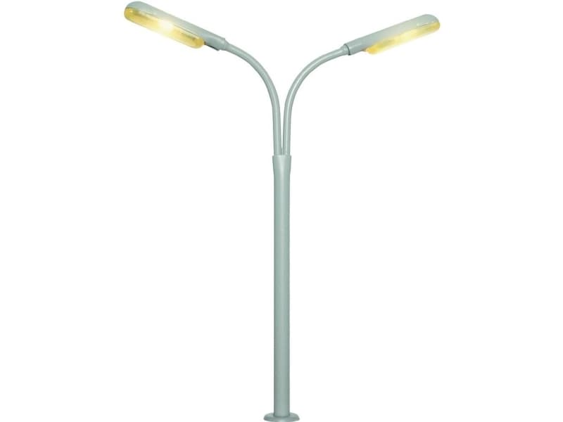 Viessmann H0 Halvbueformet lysmast dubbel Færdig model 1 stk