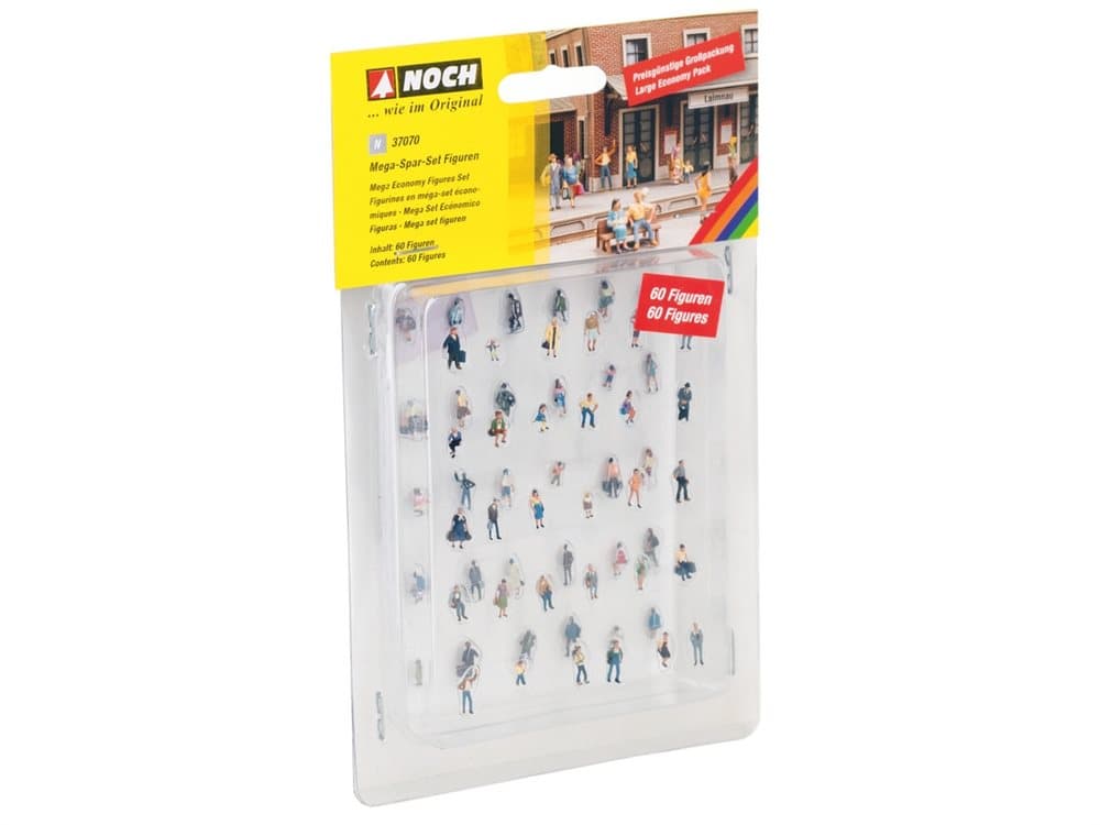 NOCH 37070, Figures, NOCH, 60 stykker, Flerfarget, Plastikk, N (1:160)