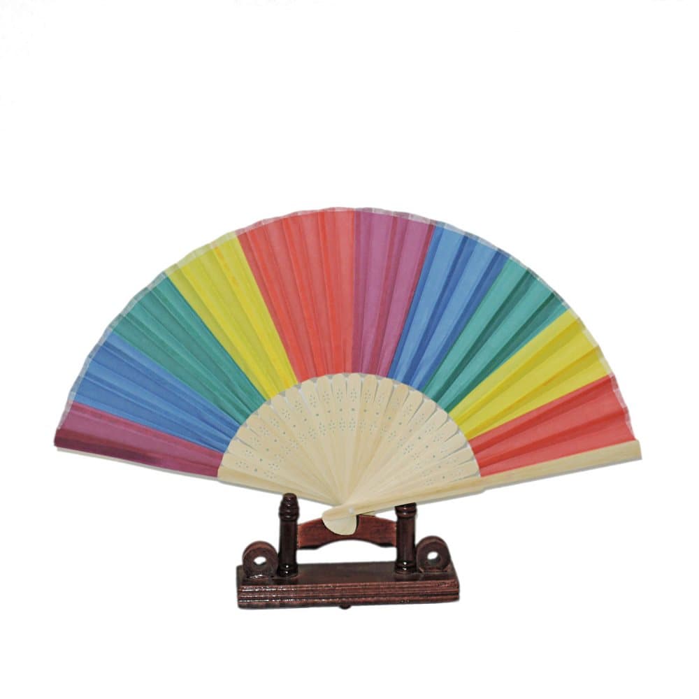 Hand fan - White with flowering tree