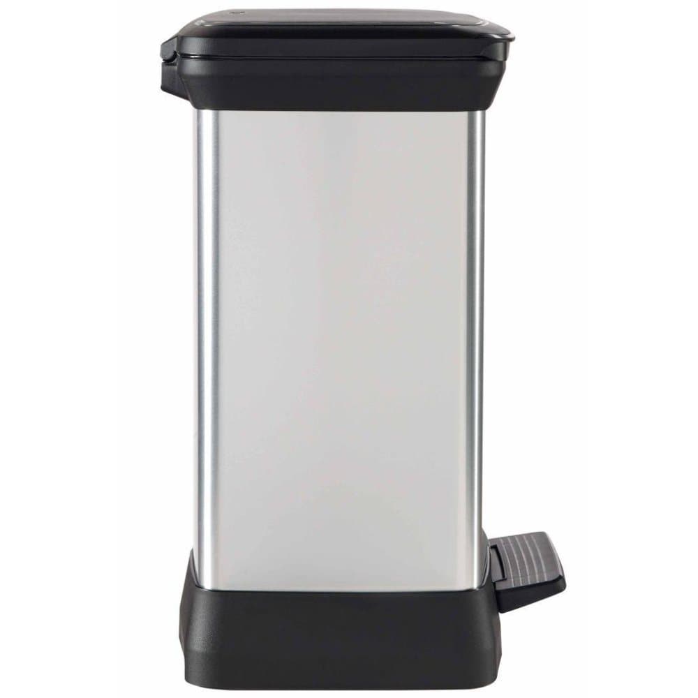 Curver Deco Søppelbøtte med pedal dobbel 28 L sølv 240638