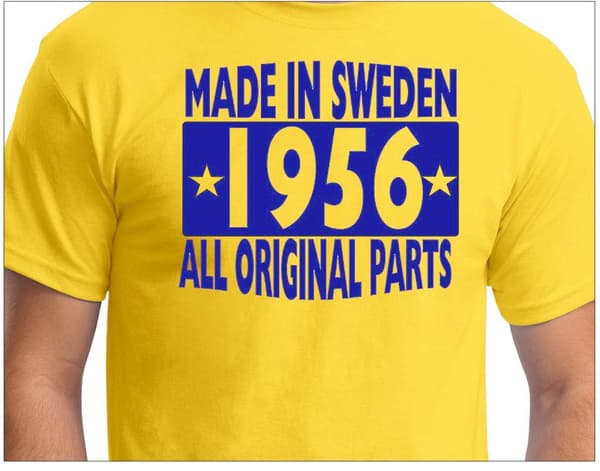 Gul T-shirt Made in Sweden 1956 All original parts S