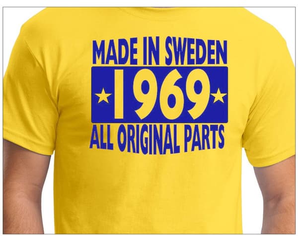 Gul T-shirt Made in Sweden 1969 All original parts
