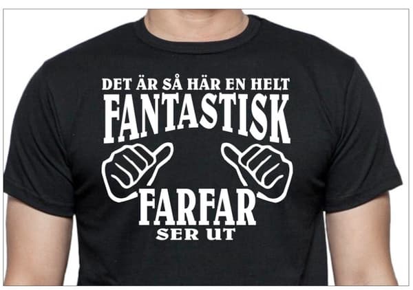 Farfar T-shirt , Svart -  hur en fantastisk Farfar ser ut L