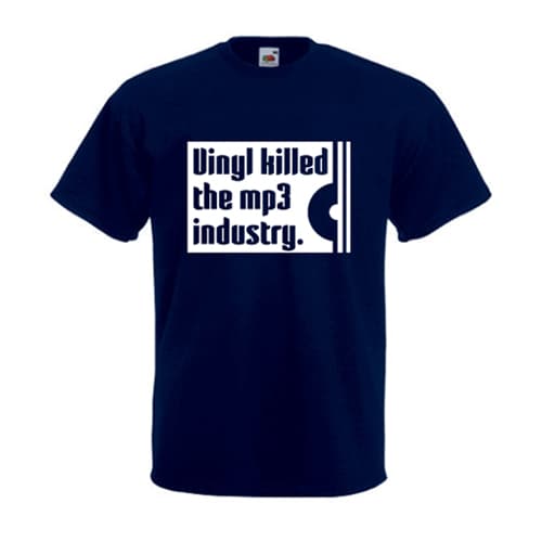 Tshirt: Vinyl Killed The Mp3 Industry (blue)