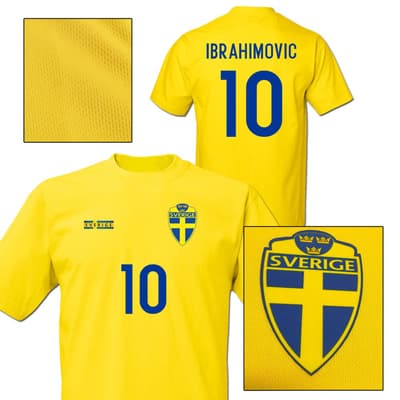 Sverige stil fotbollströja med Ibrahimovic 10 tryck