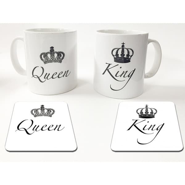 King eller Queen paket med t-shirt + mugg & underlägg paket