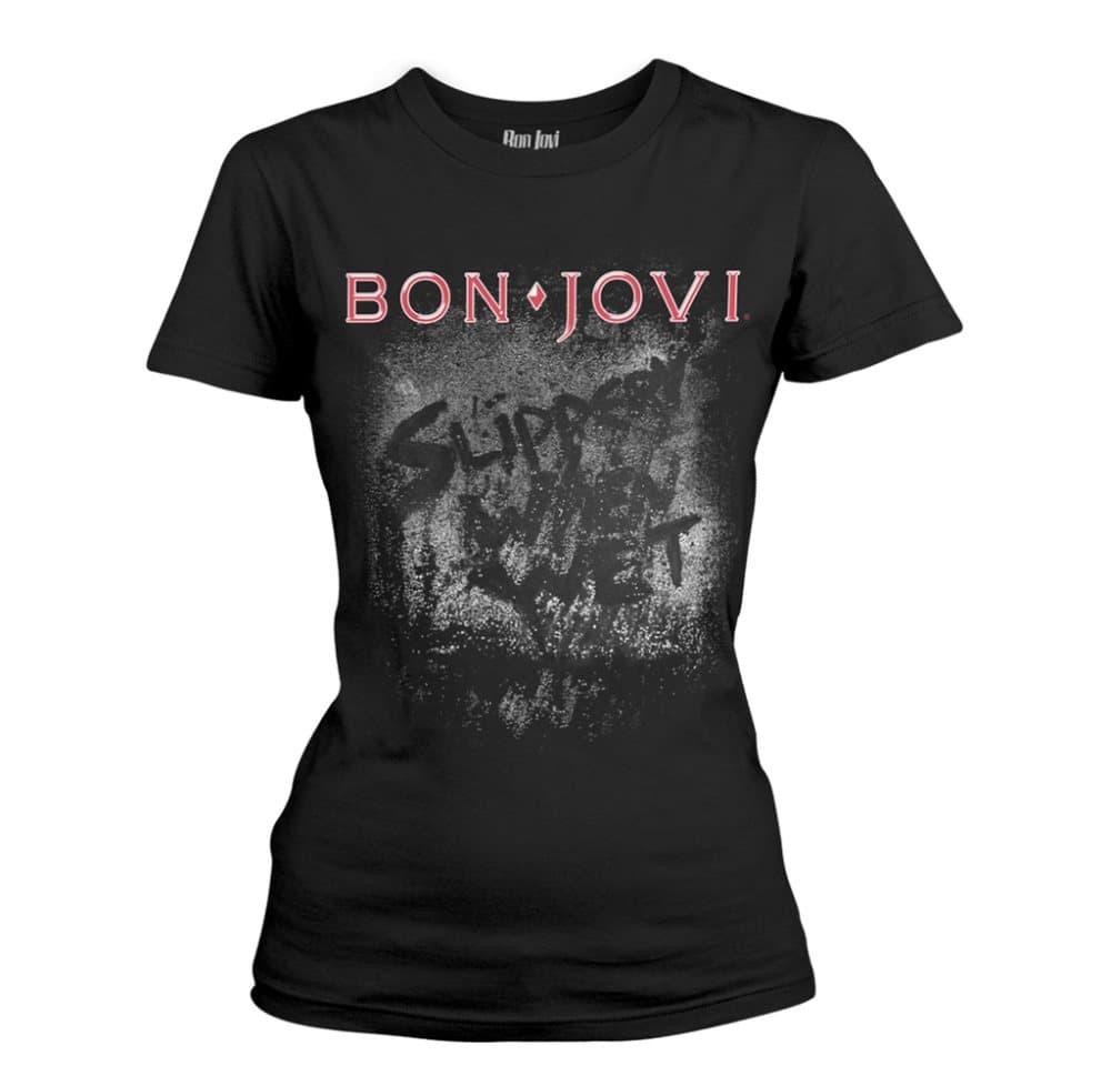 Bon Jovi Slippery When Wet Album (lady) T-Shirt, Kvinder