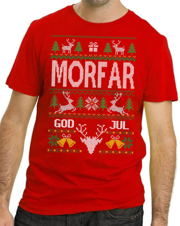 Morfar Jul T-shirt - Christmas jumper stil jultröja XXL