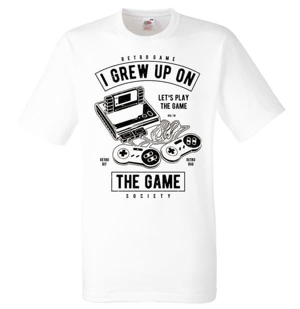 Gamer T-shirt - Retro Game , Grew up on the game XXL