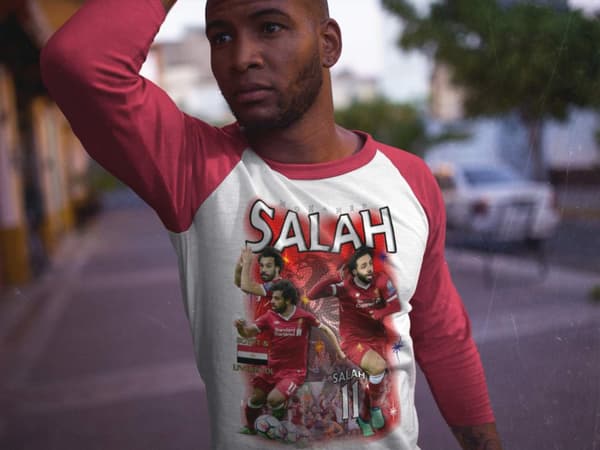 Långarmad Mo Salah Liverpool stil t-shirt tröja