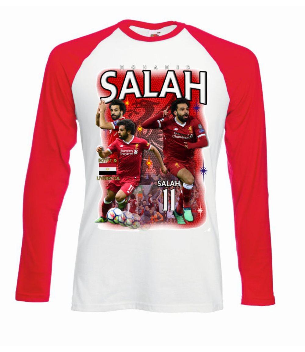 Långarmad Mo Salah Liverpool stil t-shirt tröja Medium