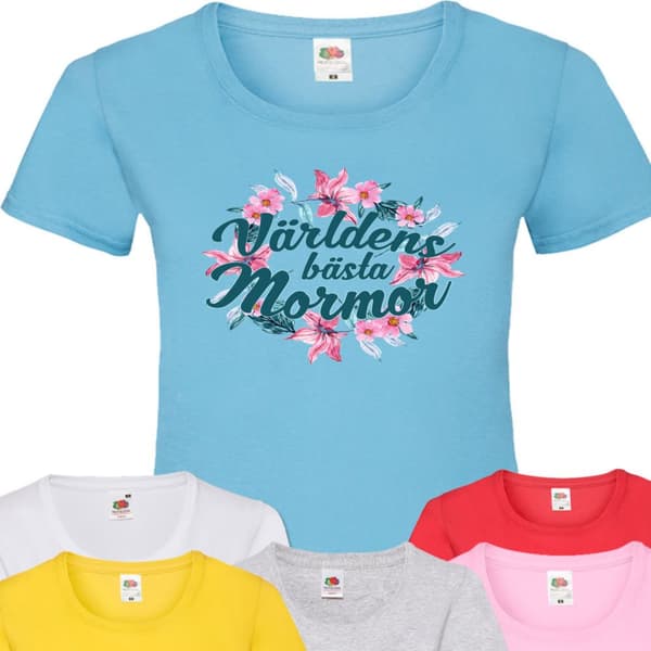 Mormor t-shirt - flera färger - Blom