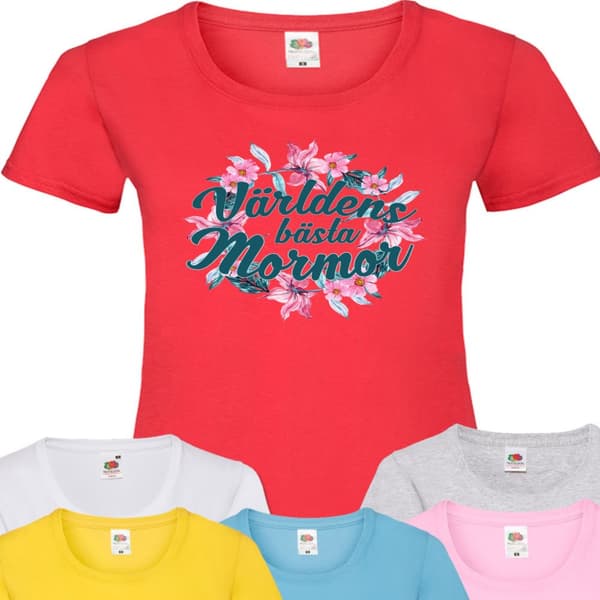 Mormor t-shirt - flera färger - Blom