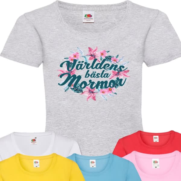 Mormor t-shirt - flera färger - Blom