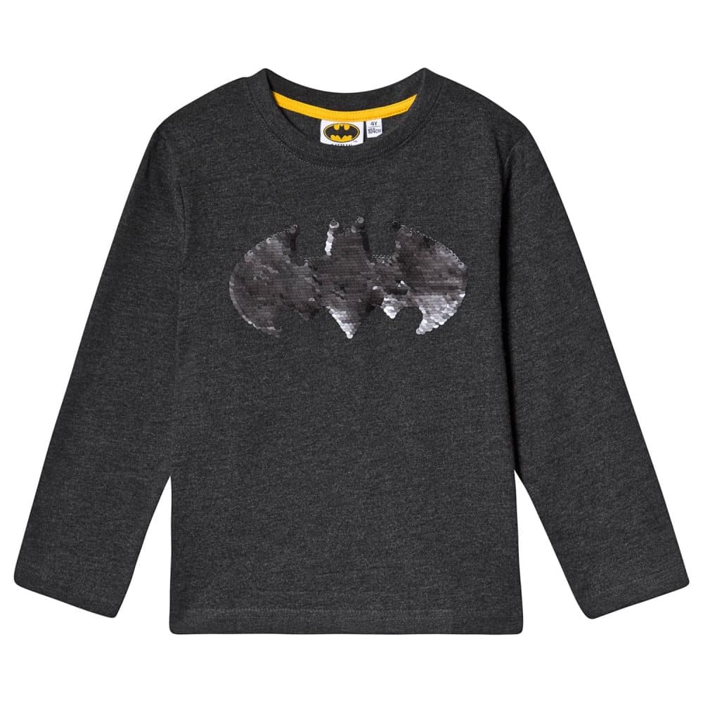 Batman LS T-Shirt With Reversible Sequins Marengo Melange
