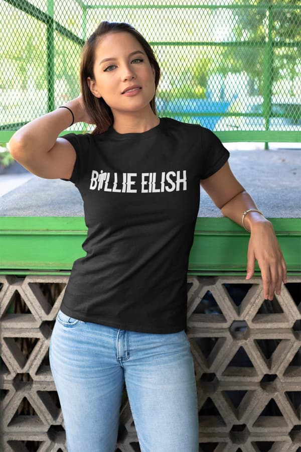 Billie Eilish t-shirt - Svart - Text design