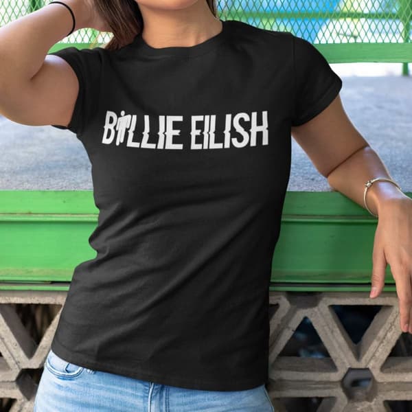 Billie Eilish t-shirt - Svart - Text design Small