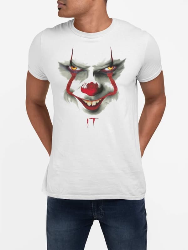 Pennywise t-shirt - Vit IT smile Halloween