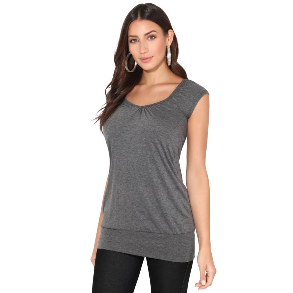 Krisp Womens/Ladies Cap Sleeve Banded Hem Jersey Top