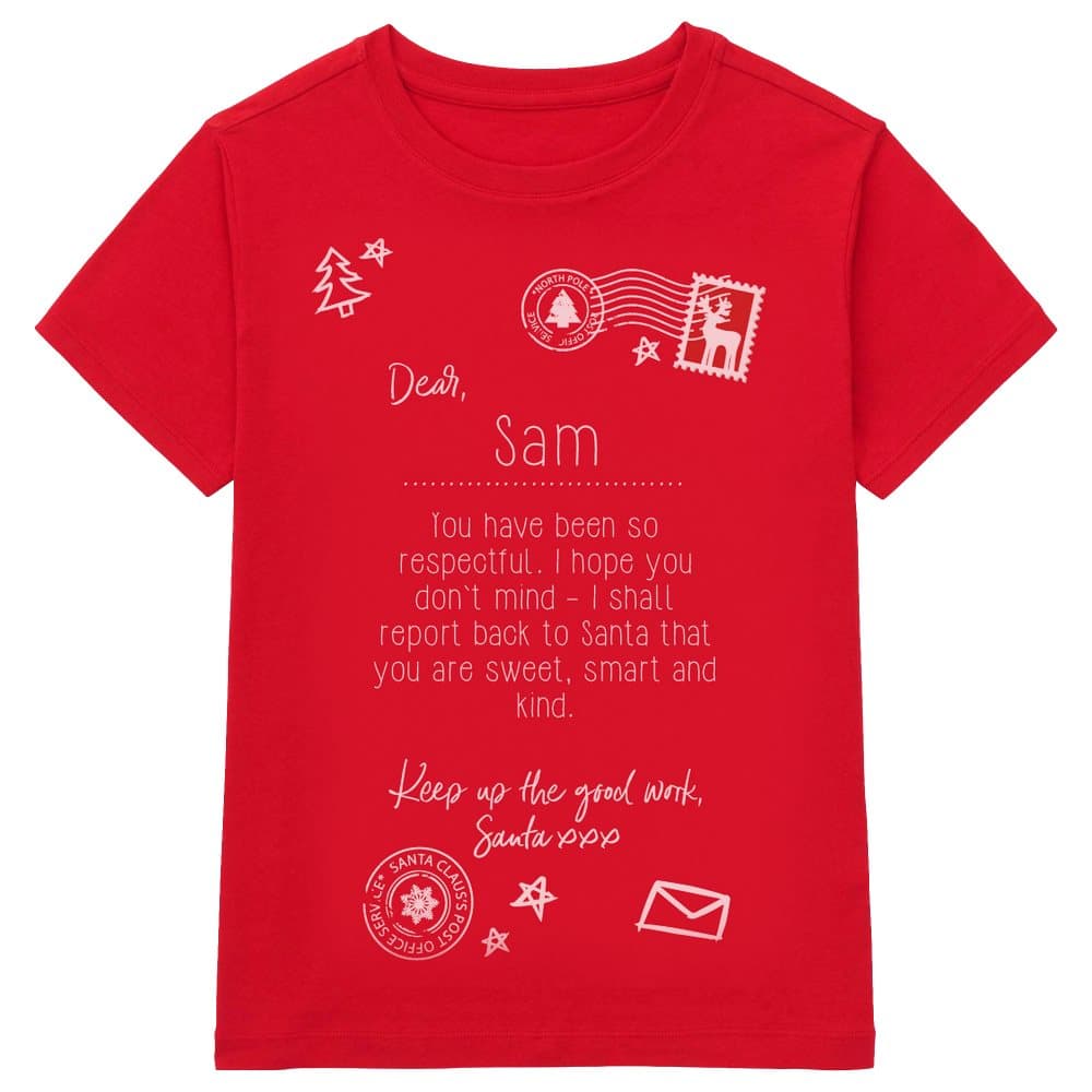 Christmas Shop Personalisable Childrens/Kids Letter To Santa Tee