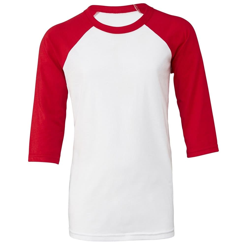 Bella + Canvas Childrens/Kids 3/4 Sleeves Baseball Tee