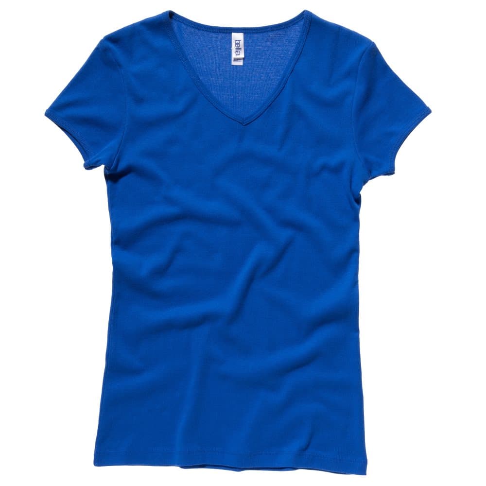 Bella + Canvas Womens/Ladies Baby Rib Short Sleeve V-Neck T-Shirt