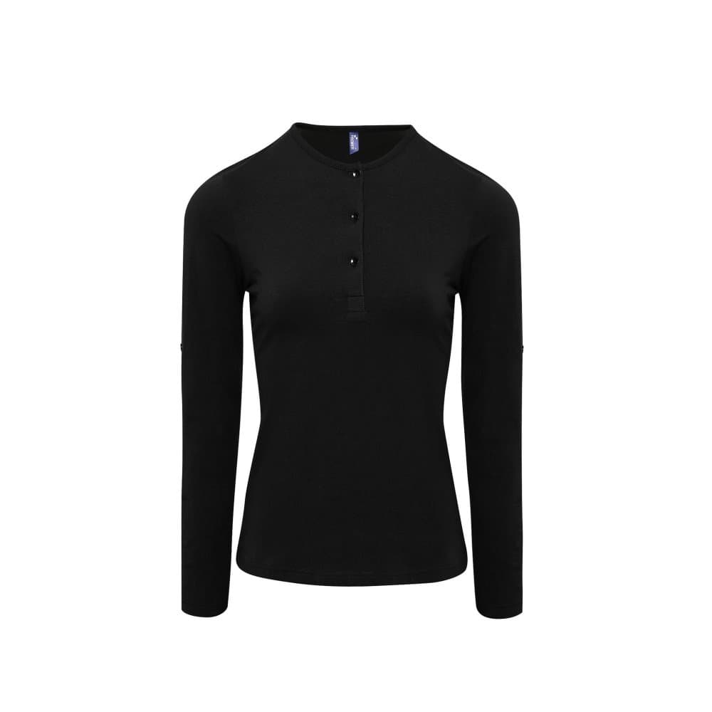 Premier Womens/Ladies Long John Roll Sleeve Tee