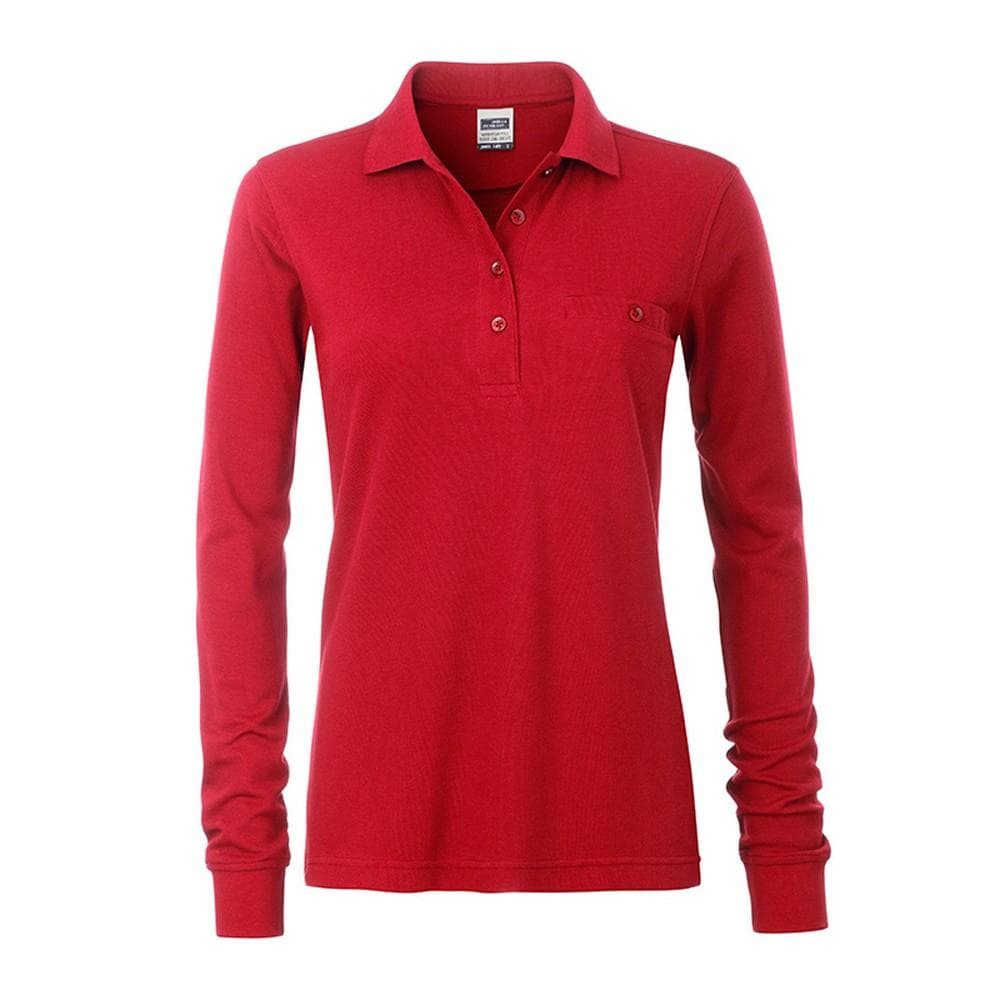 James and Nicholson Womens/Ladies Workwear Long Sleeve Pocket Polo